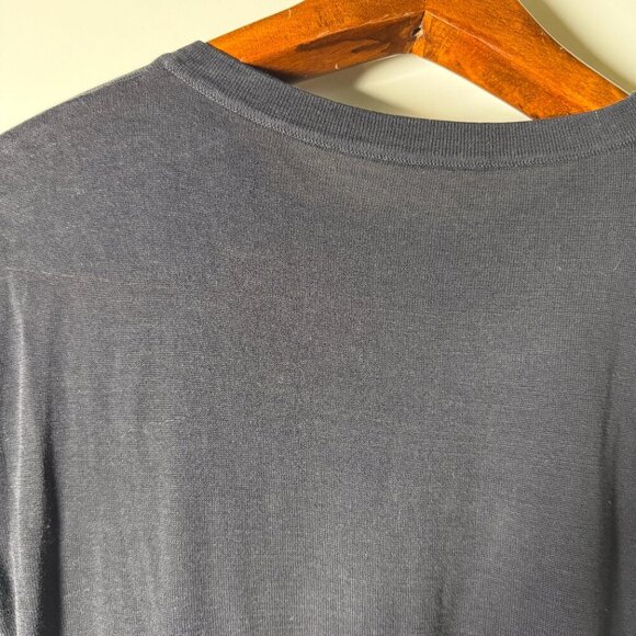 Malo Cardigan Button Down & Short Sleeve Sweater Twin Set Black 100% Cotton Sz M - Picture 13 of 14